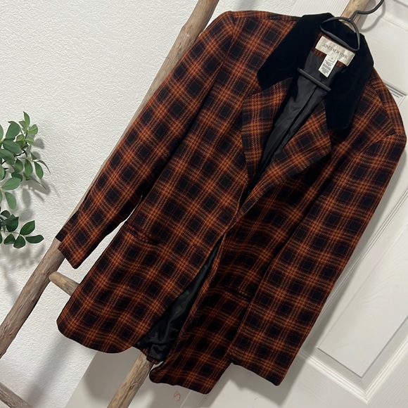 100% wool plaid blazer, size 8 - Picture 1 of 4